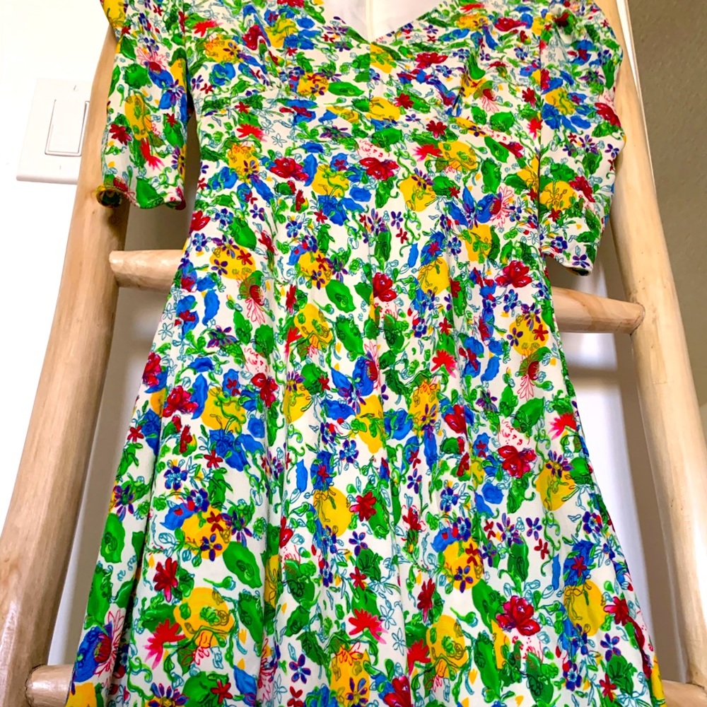 Floral puff sleeve dress